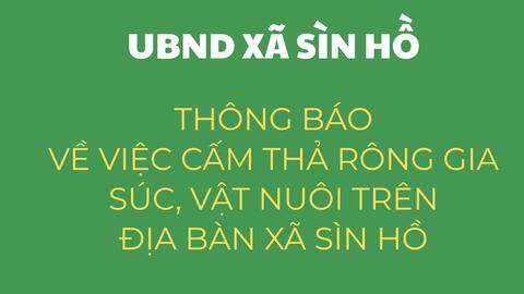 Thông báo: Về việc cấm thả rông gia súc, vật nuôi trên địa bàn xã Sìn Hồ