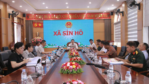 UBND xã Sìn Hồ tham dự Hội nghị trực tuyến rút kinh nghiệm công tác ứng phó, khắc phục hậu quả thiên tai