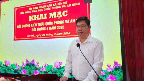 UBND xã Sìn Hồ Khai mạc lớp bồi dưỡng kiến thức quốc phòng và an ninh đối tượng 4 năm 2026