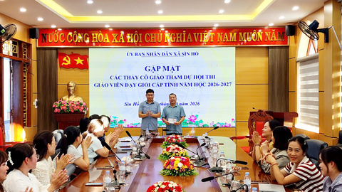 UBND xã Sìn Hồ gặp mặt thầy cô giáo tham dự Hội thi giáo viên dạy giỏi cấp tỉnh năm học 2026-2027