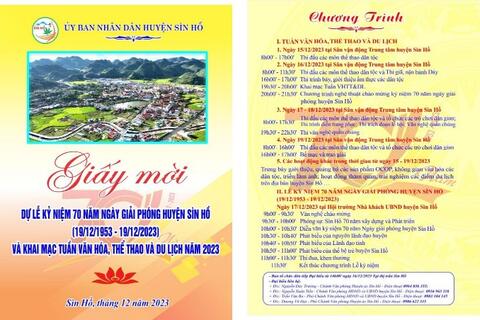 Giấy mời dự Tuần VHTT&DL SÌn Hồ 2023