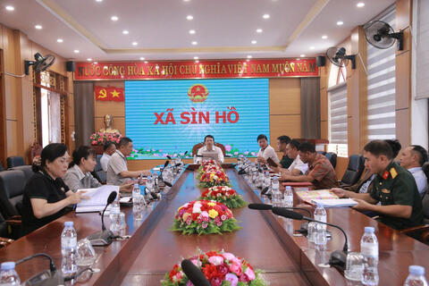 UBND xã Sìn Hồ tham dự Hội nghị trực tuyến rút kinh nghiệm công tác ứng phó, khắc phục hậu quả thiên tai