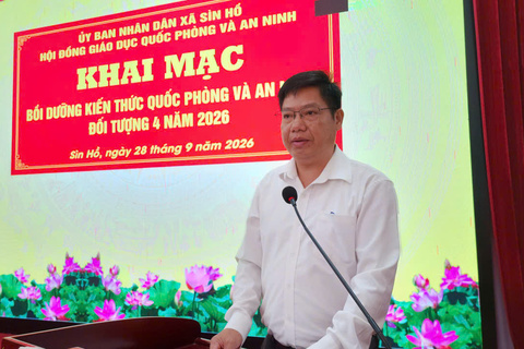 UBND xã Sìn Hồ Khai mạc lớp bồi dưỡng kiến thức quốc phòng và an ninh đối tượng 4 năm 2026