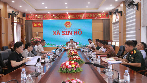 UBND xã Sìn Hồ tham dự Hội nghị trực tuyến rút kinh nghiệm công tác ứng phó, khắc phục hậu quả thiên tai